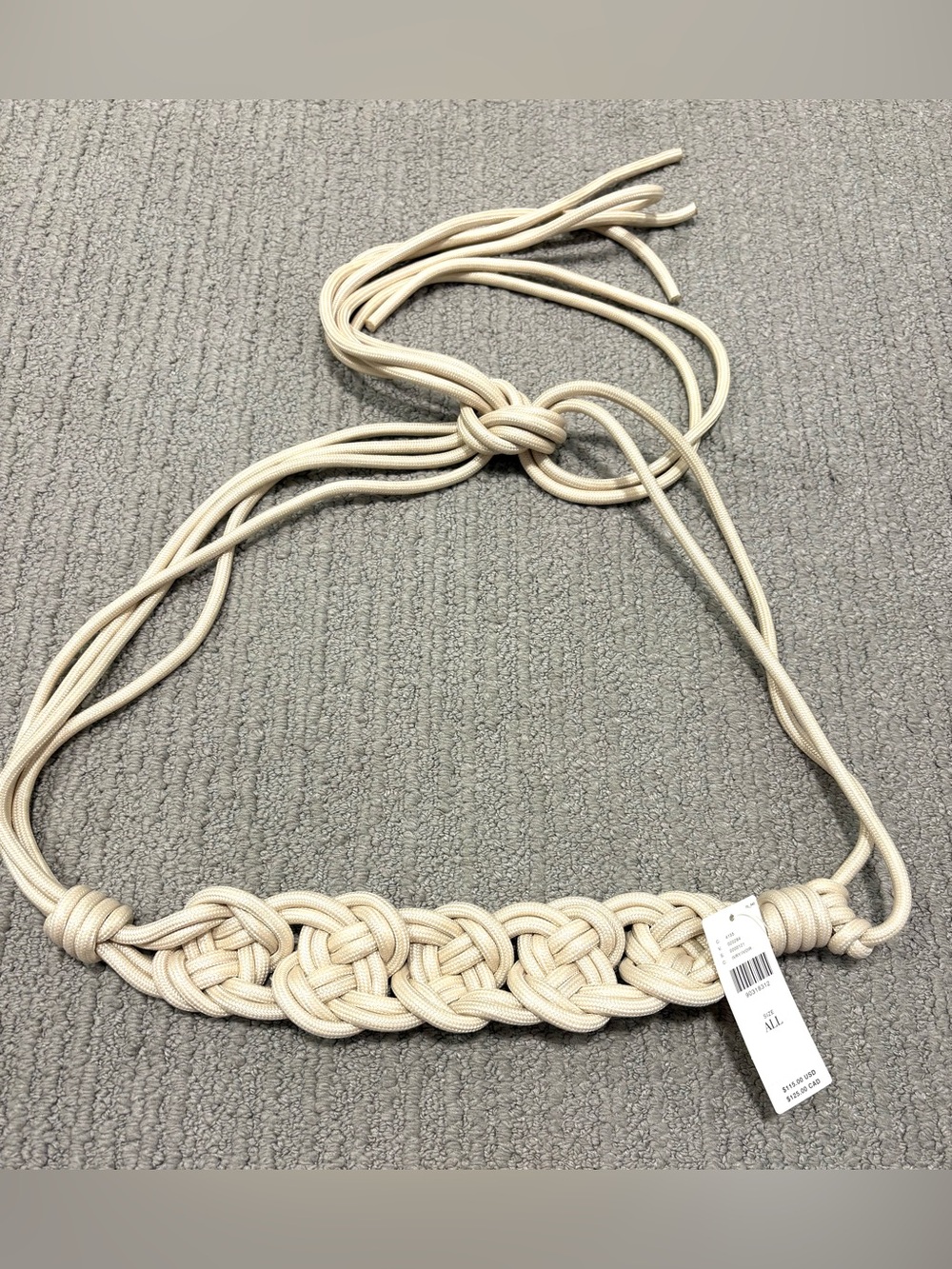 ❤️NWT…Braided Rope Waist Belt in Cream